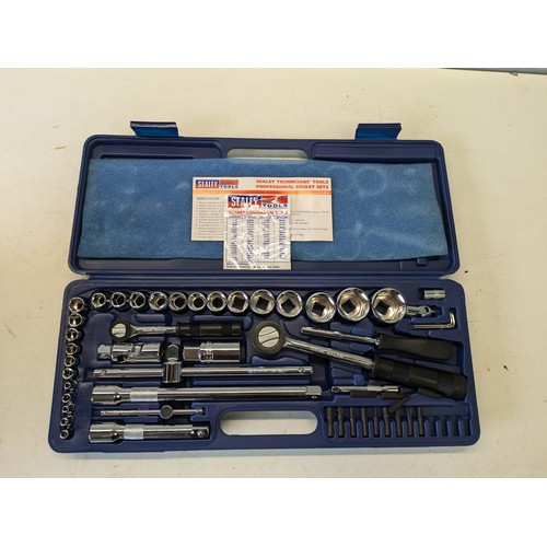 328 - Sealey Professional Tools 52 Piece 1/4 & 1/2 Square Drive Biometric Socket Set Model Ak2515