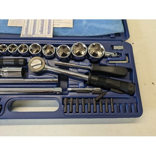 328 - Sealey Professional Tools 52 Piece 1/4 & 1/2 Square Drive Biometric Socket Set Model Ak2515