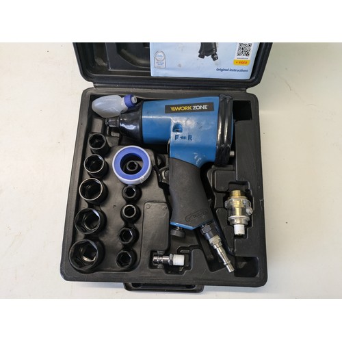 329 - A Work Zone Air Impact Wrench With Sockets In Case