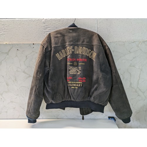 375 - A Vintage Genuine Harley Davidson V-Twin Power Suede Jacket