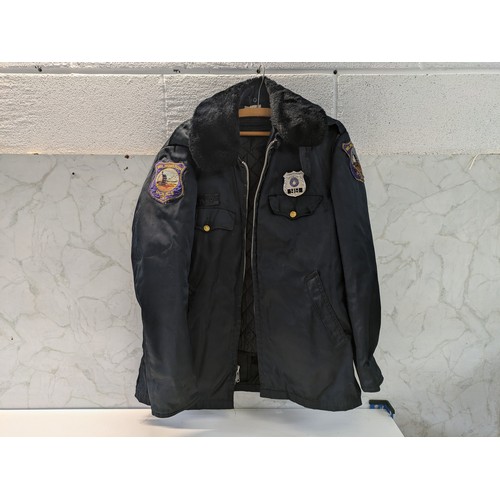 376 - A Vintage Wilmington Police Del. Jacket Complete With Badges And Interior Thermal Lining