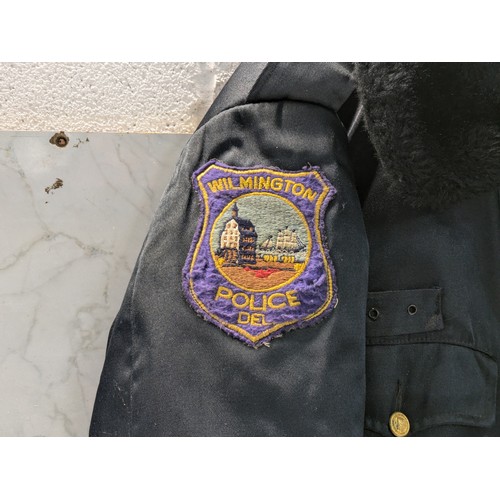 376 - A Vintage Wilmington Police Del. Jacket Complete With Badges And Interior Thermal Lining