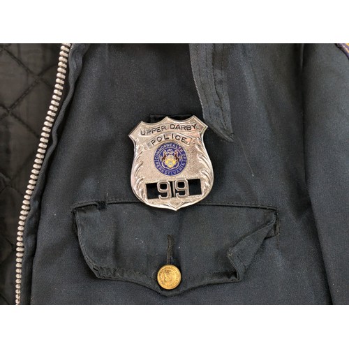 376 - A Vintage Wilmington Police Del. Jacket Complete With Badges And Interior Thermal Lining