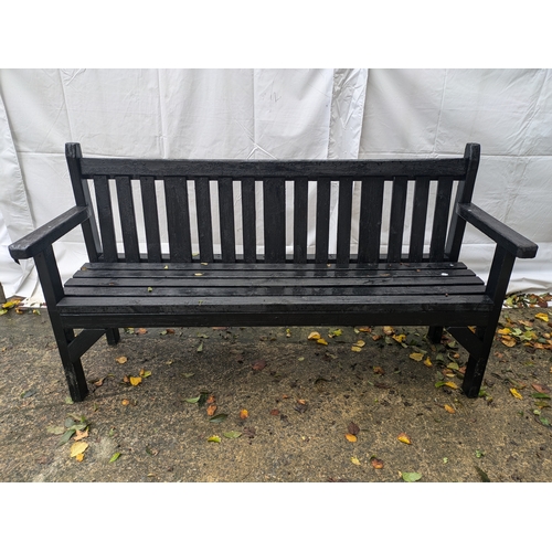 11 - A Black Wood Outdoor Bench