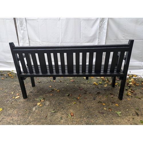 11 - A Black Wood Outdoor Bench