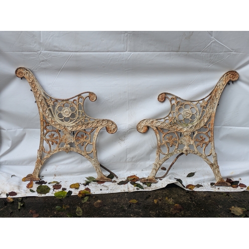 68 - A Pair Of Cast Iron Bench Ends