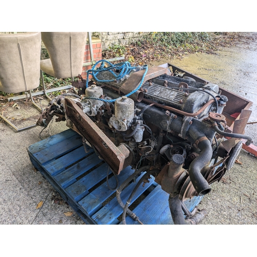 88 - A 1960s Jaguar XJ6 3.6 Engine With Gearbox, Ancillaries & HD8 Twin Carburetors