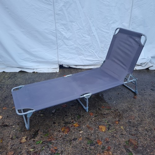 2 - A Reclining Sun Lounger - Black With Metal Frame