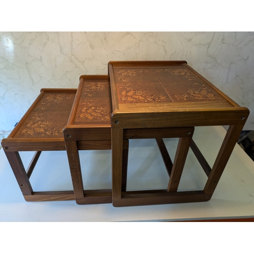 90 - A Nest of 3 Tiled Top Tables