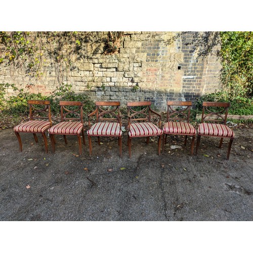 92 - a set of 6 dining chairs with upholstered seat bases