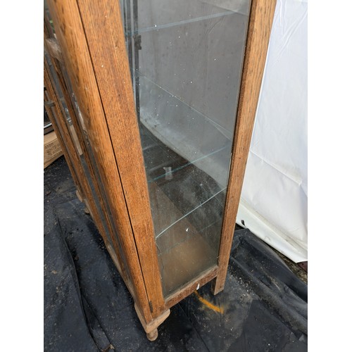 108 - A Glass Fronted Pine Display Case