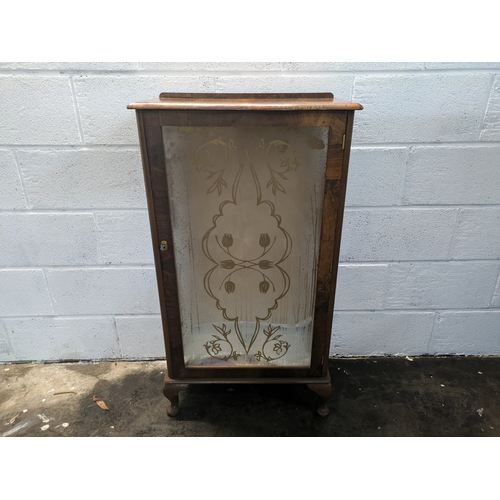 114 - A Vintage Wood Glass Display Cabinet