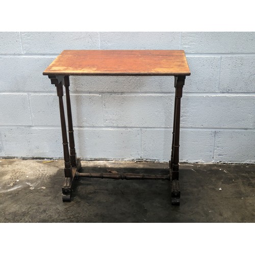 100 - a vintage wood side table with turned legs