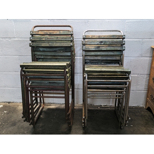 28 - A Set Of Vintage Metal Framed Chairs