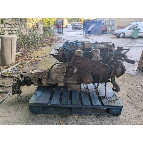 79 - A 1960s Jaguar Engine With Gearbox, Ancillaries & HD8 Twin Carburetors