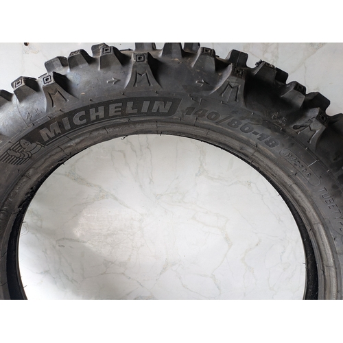 80 - A pair dirt bike off roading wheels -  Michelin enduro medium 140/80/18 and Metzeler extreme 90/90/2... 