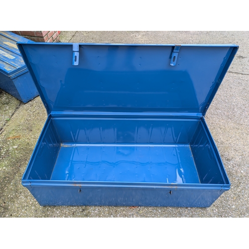 87 - A Large Blue Metal Storage Trunk