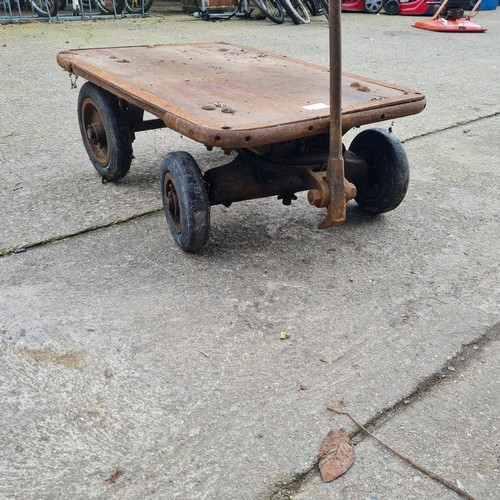 45 - A Vintage Pull Along Cart With Rubber Wheels