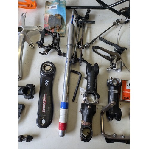 14 - A Selection Of Push Bike Parts Including Race Bike Parts