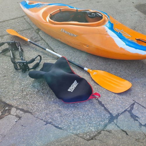 12 - Dagger Gtx 8.1 White Water Rover Kayak With Roof Rack Attachment, Paddle And Waterproof Skirt