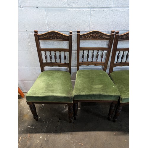 155 - A Set Of 4 Upholstered Dining Chairs With A Label Of Edwin Jones & Co Ltd