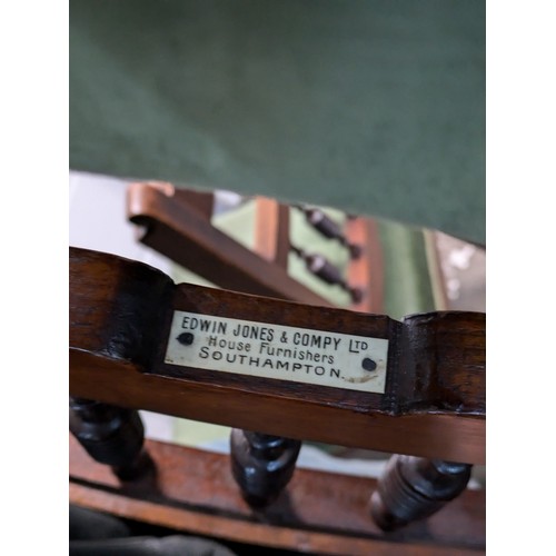 155 - A Set Of 4 Upholstered Dining Chairs With A Label Of Edwin Jones & Co Ltd