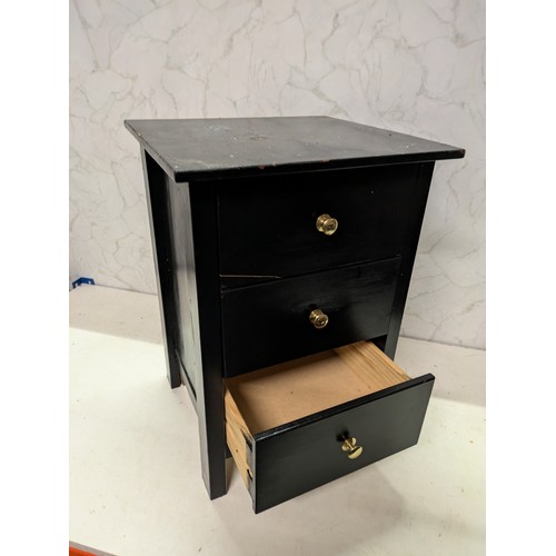 164 - A Small Wood 3 Drawer Cabinet