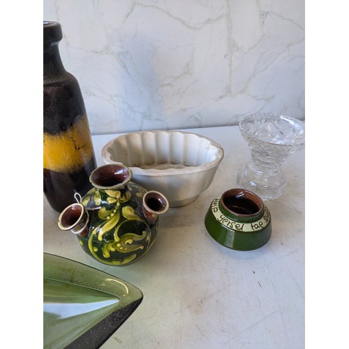 220 - A Selection Of Vintage Crockery And Glassware Including A West German Vase