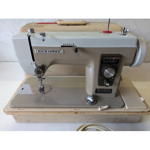 330 - A Vintage New Home Model 535 Sewing Machine In Case With Pedal