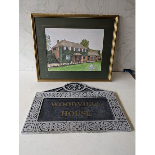 558 - A Picture Of Woodville House, And A House Plaque