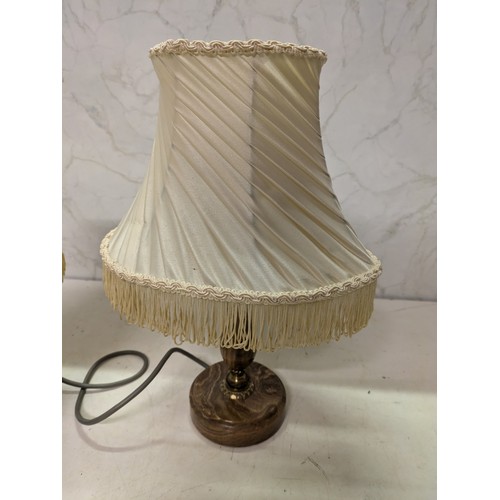 559 - A Pair Of Stone Based Bedside Table Lamps