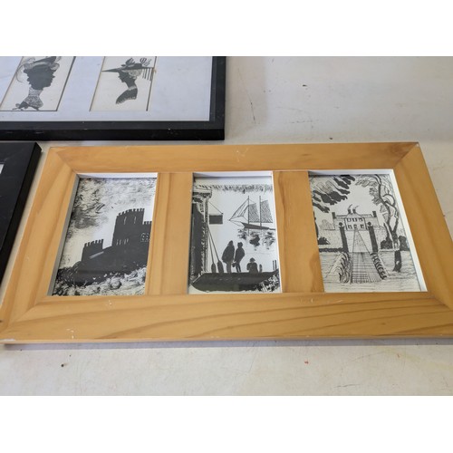 570 - A Selection Of Silhouette Pictures In Frames