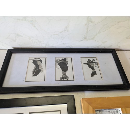 570 - A Selection Of Silhouette Pictures In Frames