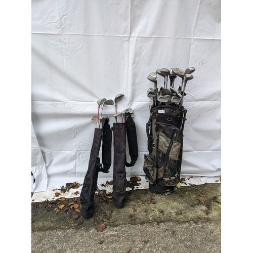 586 - A Selection Of Golf Clubs In Bags