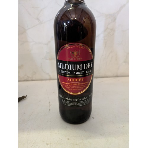 481 - a bottle of medium dry fine sherry 75cl