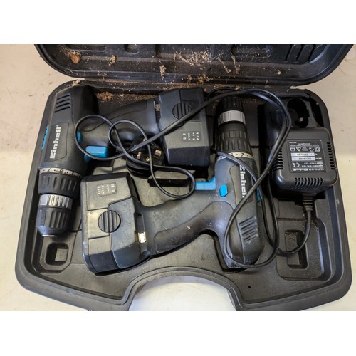 620 - 2 einhell cordless drills in case with charger