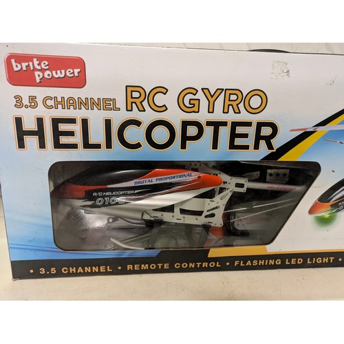 260 - britepower 3.5 channel RC GYRO helicopter in box