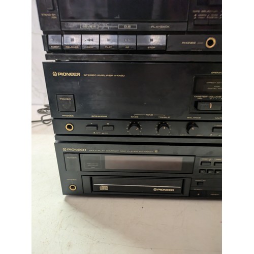 238 - pioneer hi fi system including pl-x420 turntable, cy-x420w twin cassette deck, a-x420 amplifier and ... 