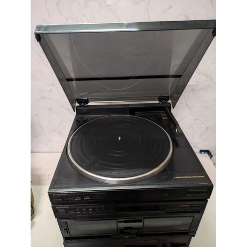 238 - pioneer hi fi system including pl-x420 turntable, cy-x420w twin cassette deck, a-x420 amplifier and ... 