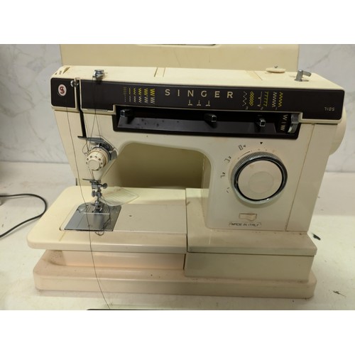 262 - singer model 7105bsewing machine with pedal in case