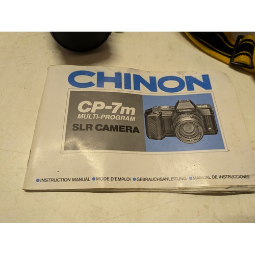 253 - chinon cp-7m camera with 2 lenses