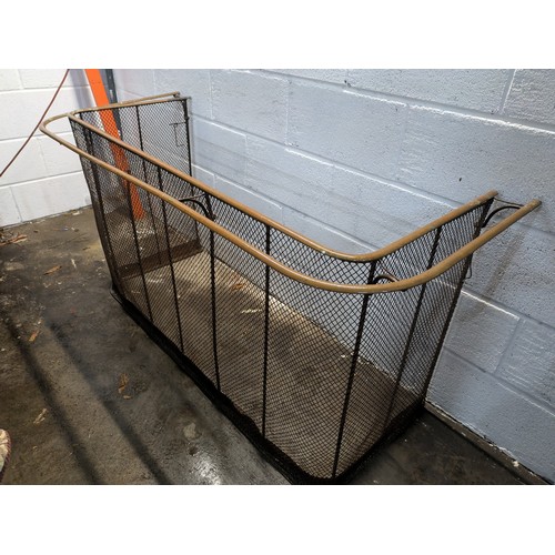 174 - A Large Antique Steel and Brass Fire Guard - approx 155x64x75cm