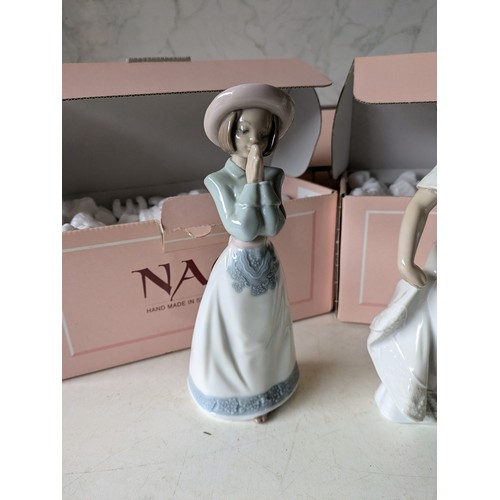 459 - a set of 3 nao by lladro porcelain figures in boxes