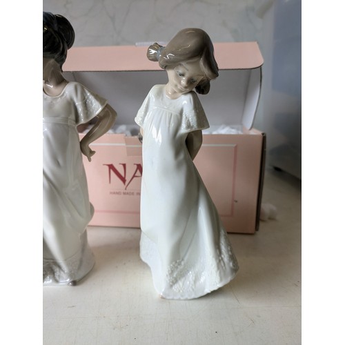 459 - a set of 3 nao by lladro porcelain figures in boxes