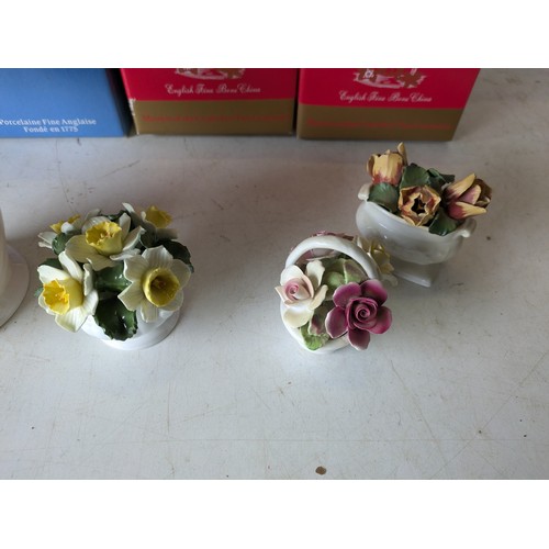 460 - a selection of 3 aynsley flowers bone china sculptures in box