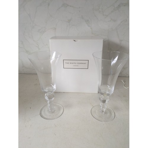 461 - 2 white company roseti goblet glasses in box