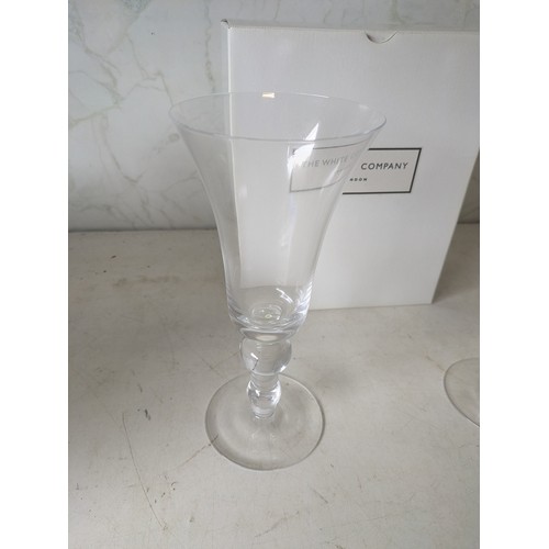 461 - 2 white company roseti goblet glasses in box