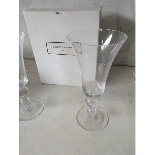 461 - 2 white company roseti goblet glasses in box