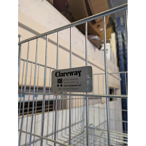 127 - a selection of 7 metal mesh shelving baskets