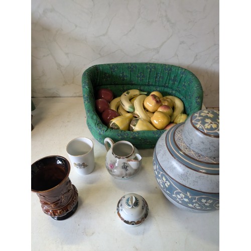 456 - a selection of ceramics including sylvac and a quantity of bordallo pinheiro ceramic fruit